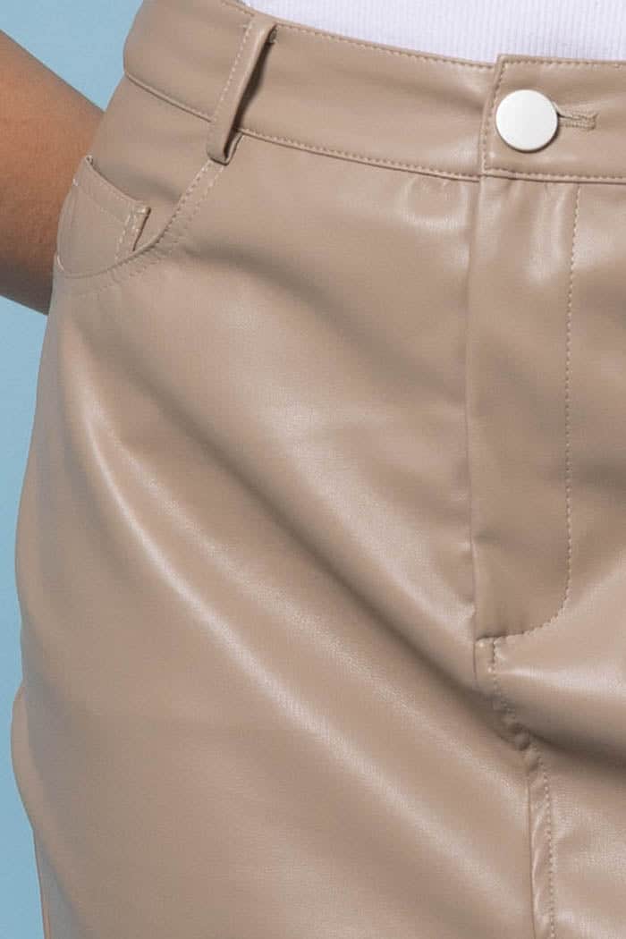 Briar Faux Leather Maxi Skirt Stone 4