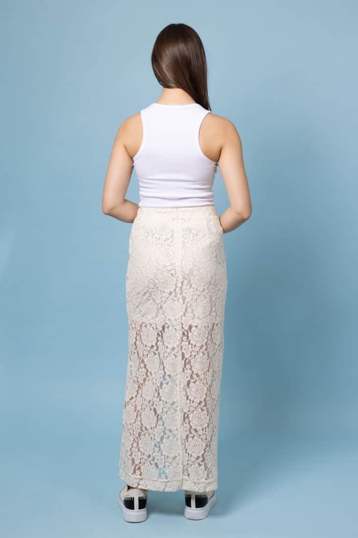 Charlotte Lace Maxi Skirt Cream 3
