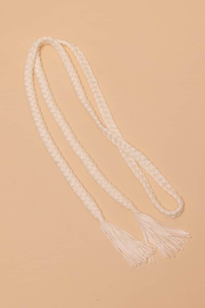 Plaited Tie White
