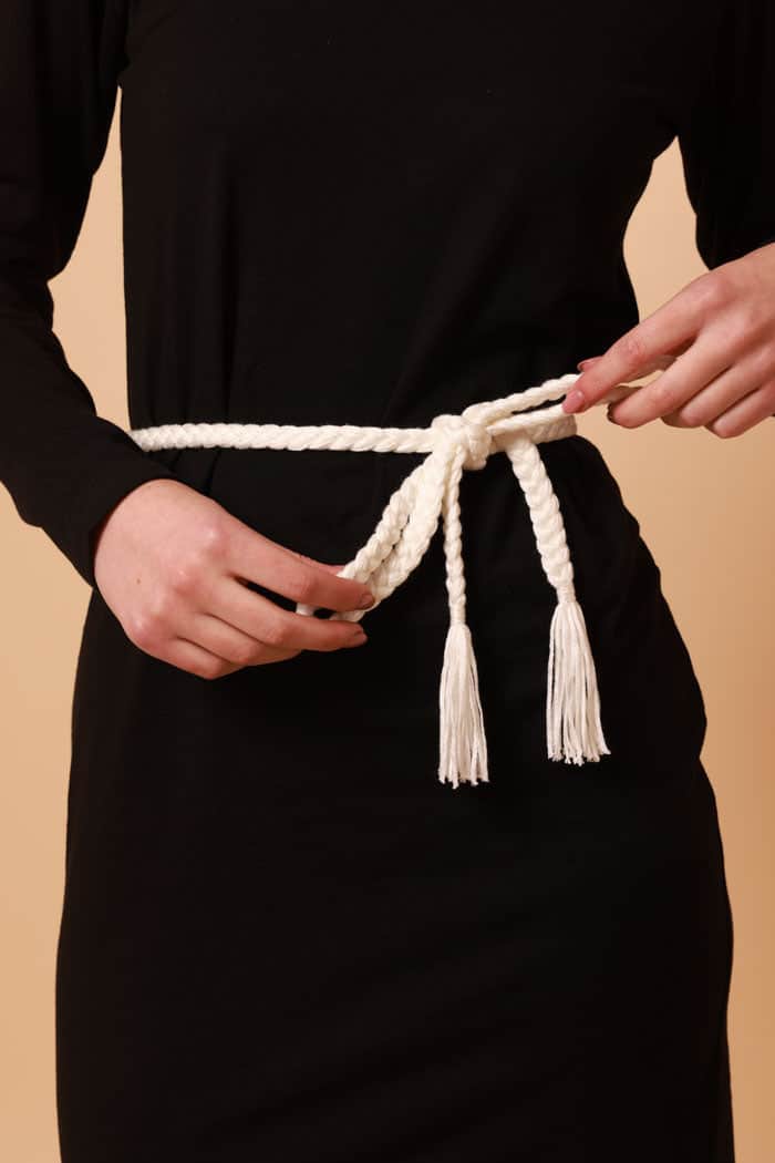 Plaited Tie White 3