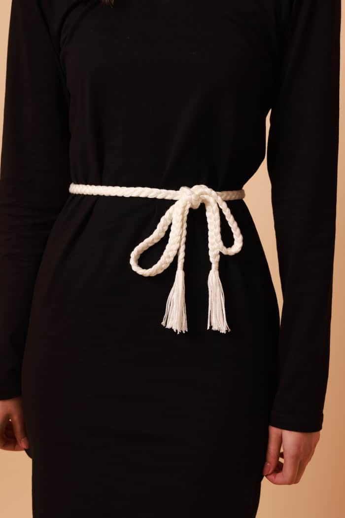 Plaited Tie White 4