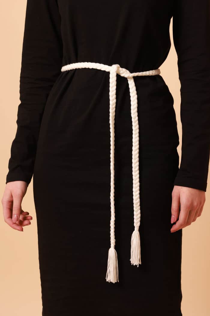Plaited Tie White 5