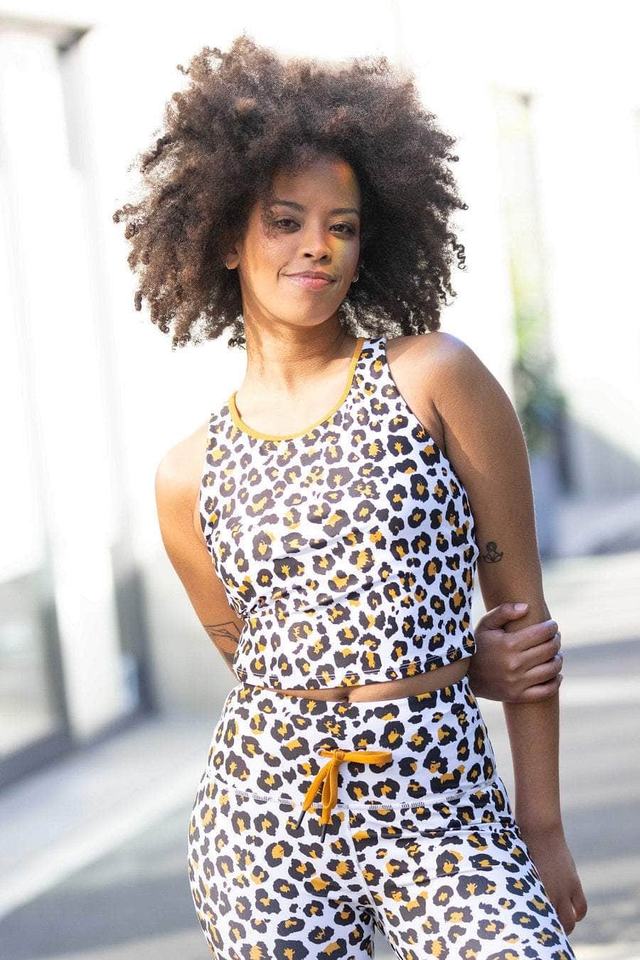 white leopard crop top