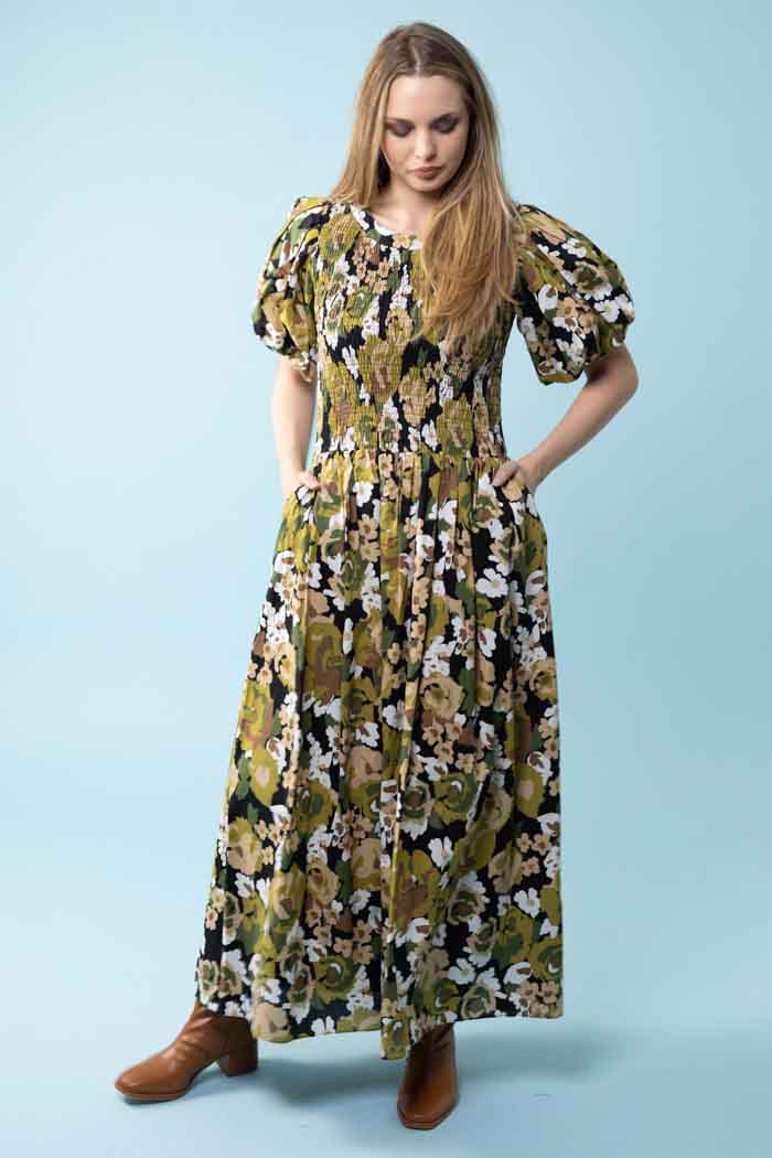 Lennon Dress Green Floral 2