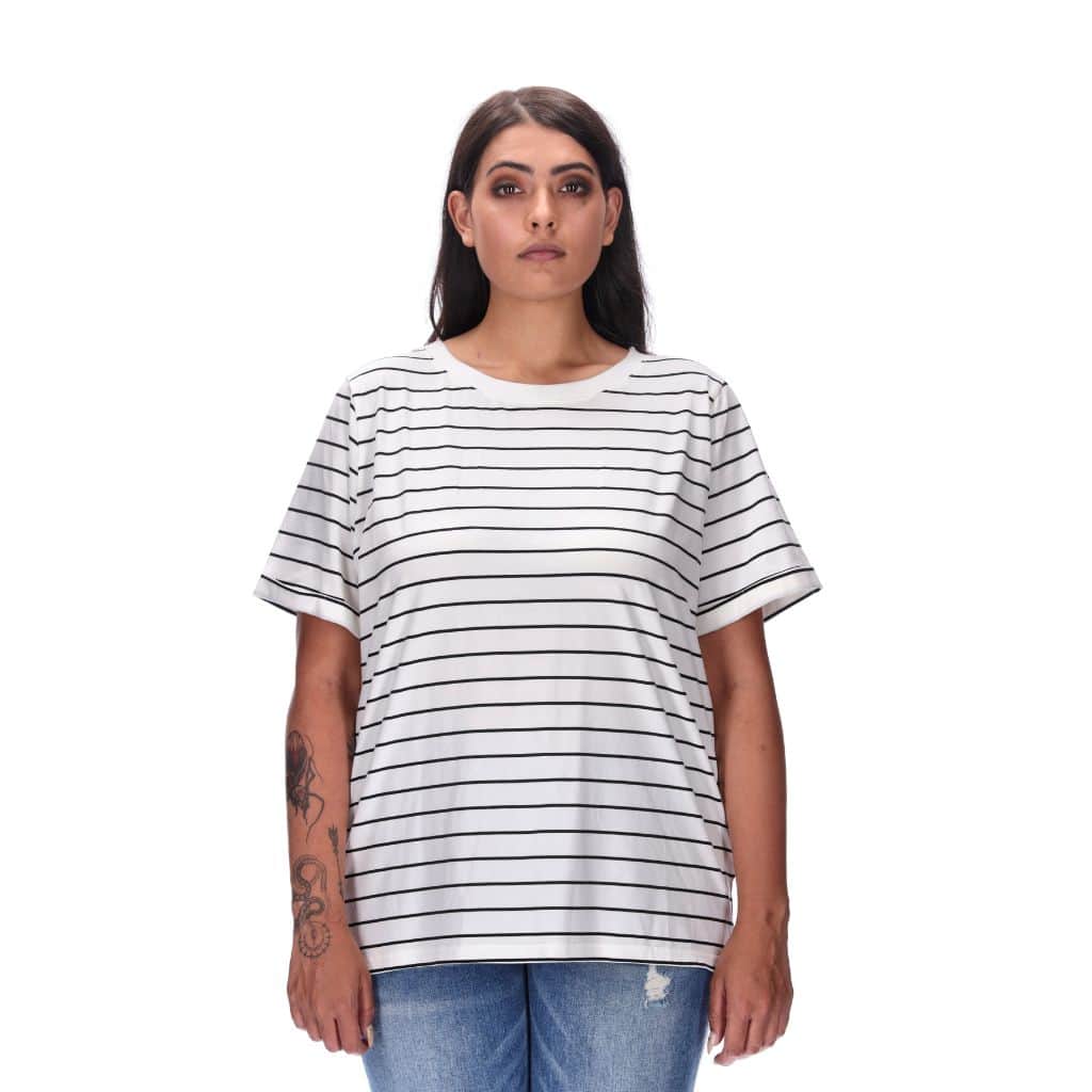 Luna Tee Black Stripe