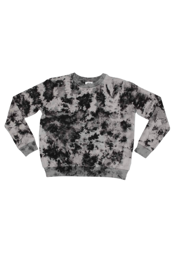 Zander Acid Wash Sweater Black/Grey