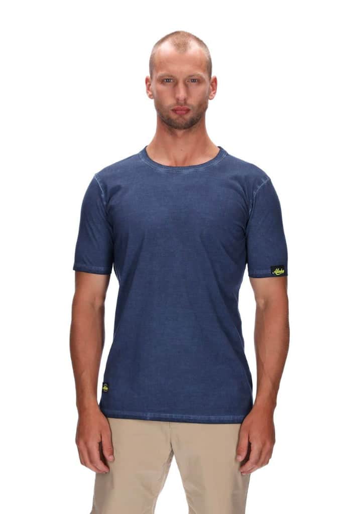 mens slim fit stonewash blue tee