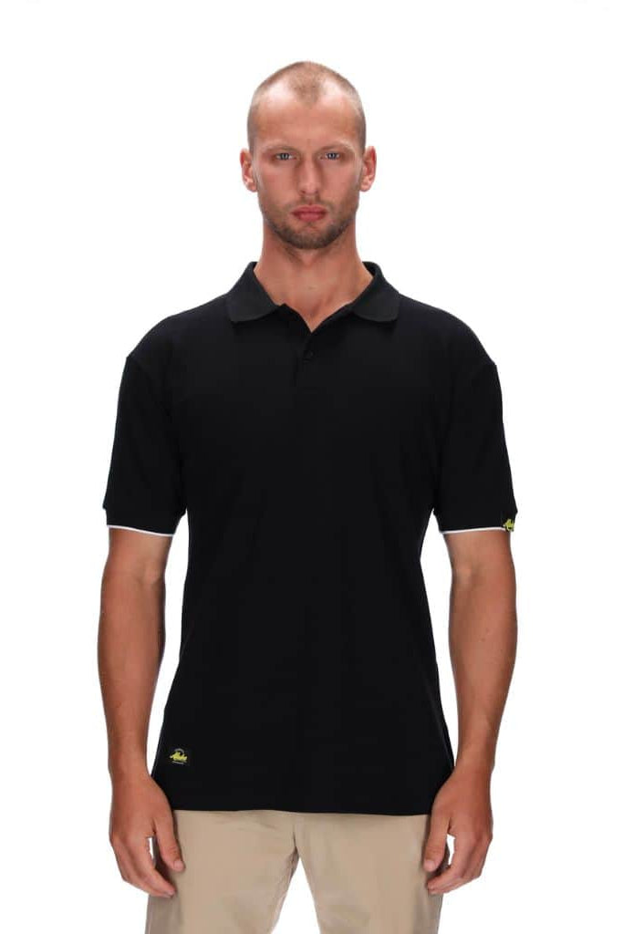 mens black polo with white trim