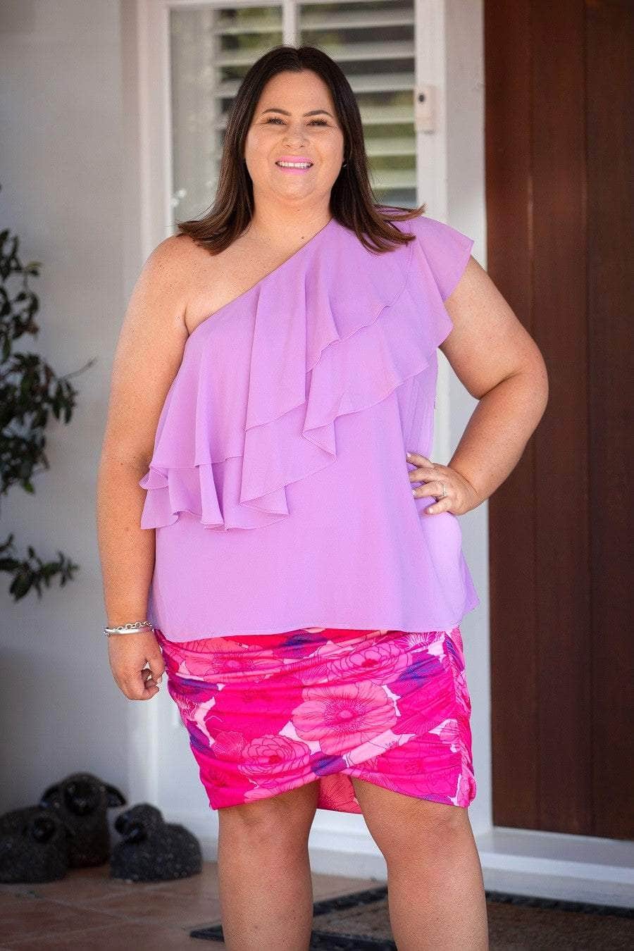 Plus Size Mini Skirt Floral