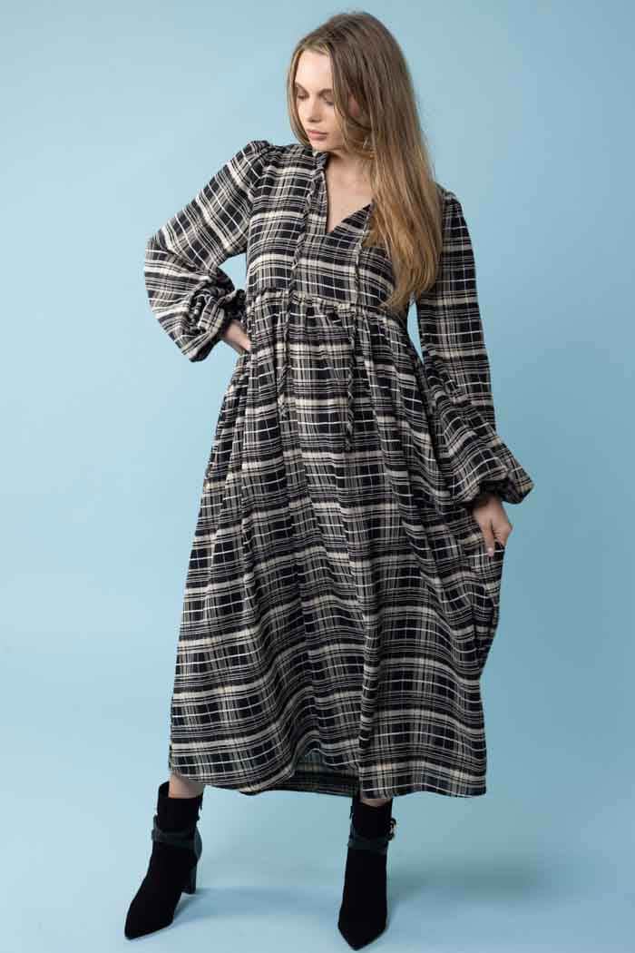 Sophie Dress Black Check 2