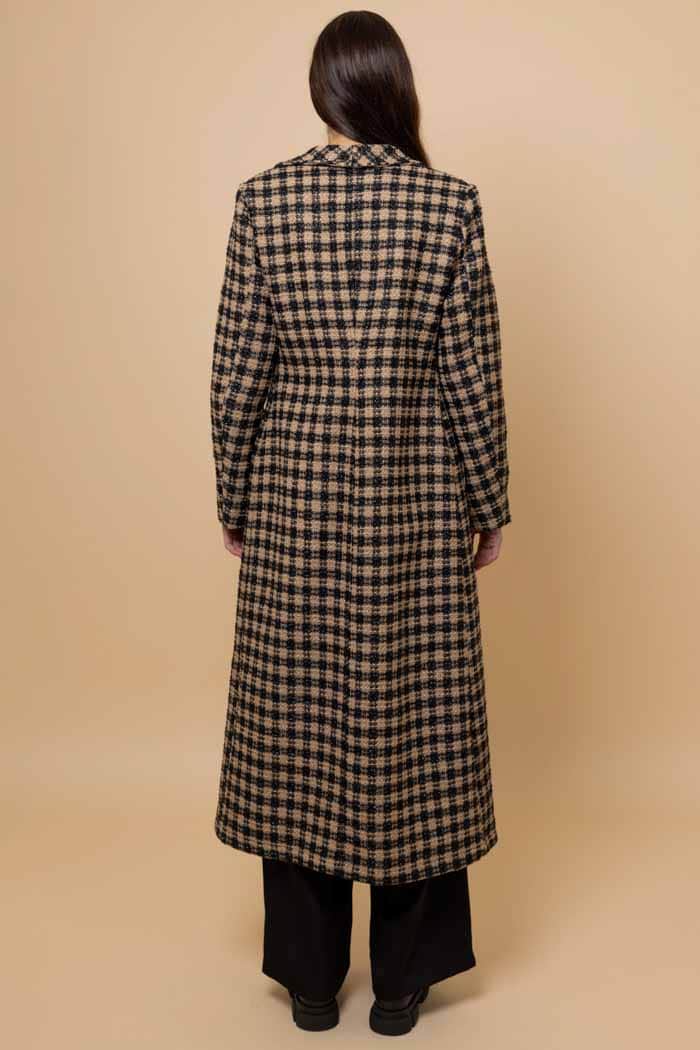 Bea Coat Check Caramel Black 3
