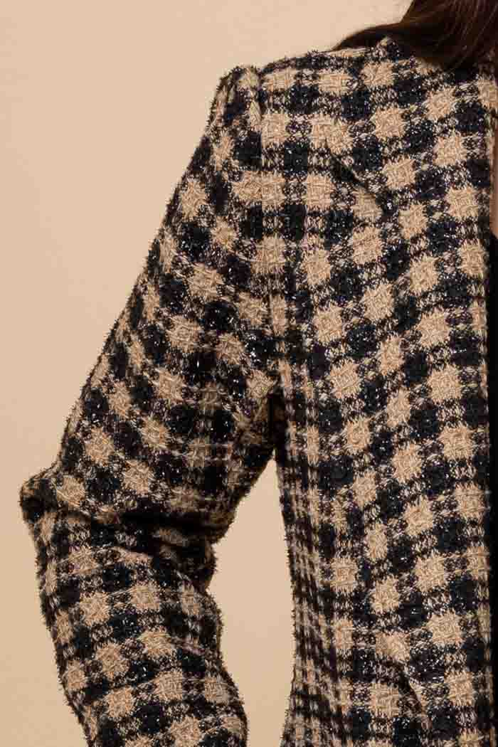 Bea Coat Check Caramel Black 4