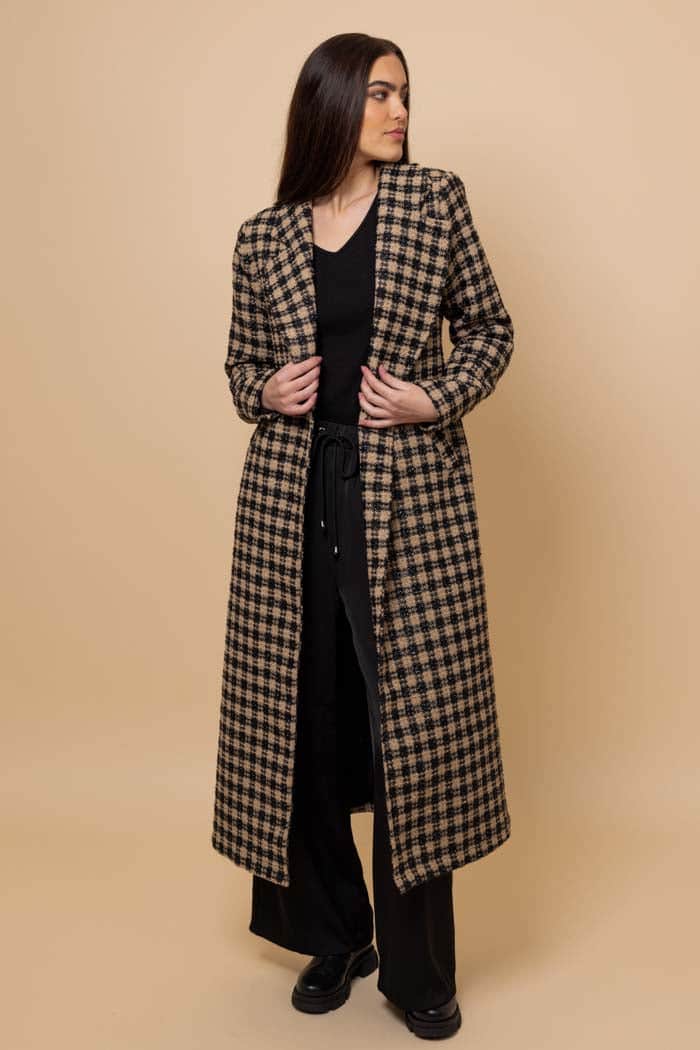 Bea Coat Check Caramel Black