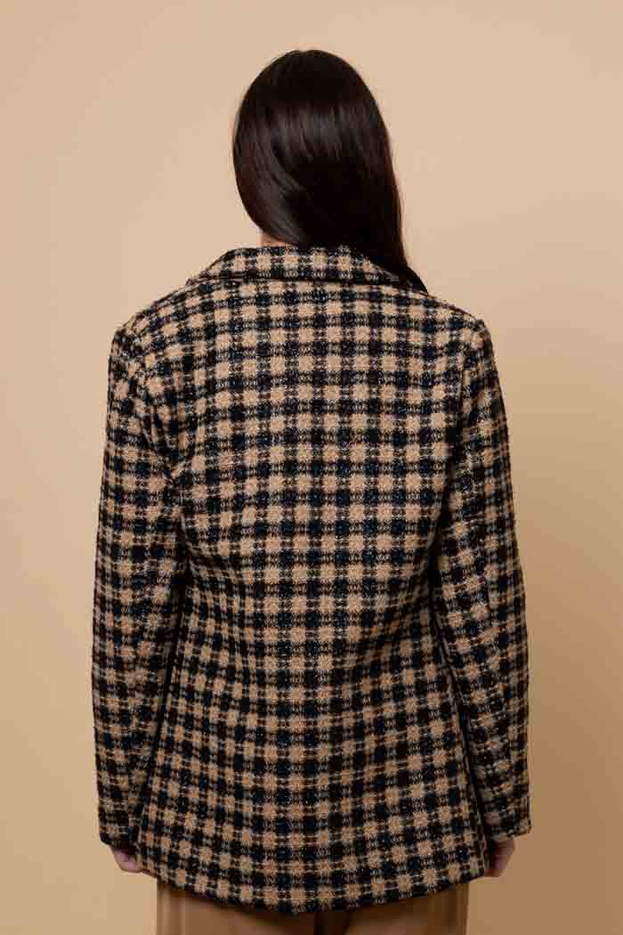 Rena Blazer Check Caramel Black 4