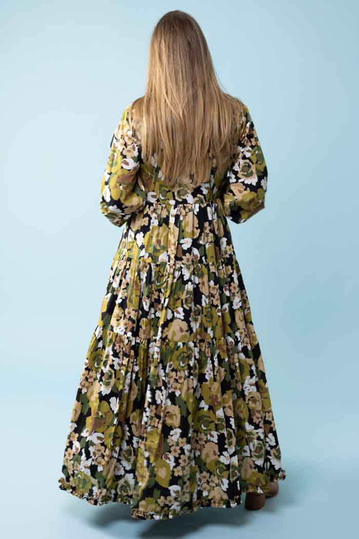 Cathy Maxi Dress Green Floral 3