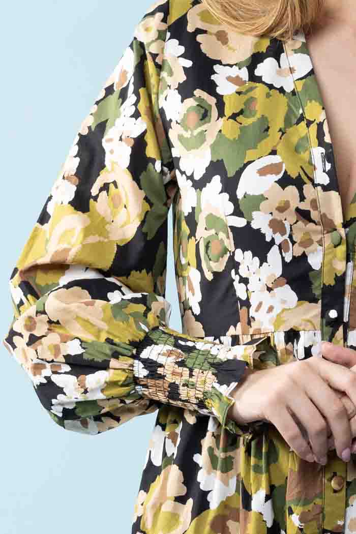 Cathy Maxi Dress Green Floral 4