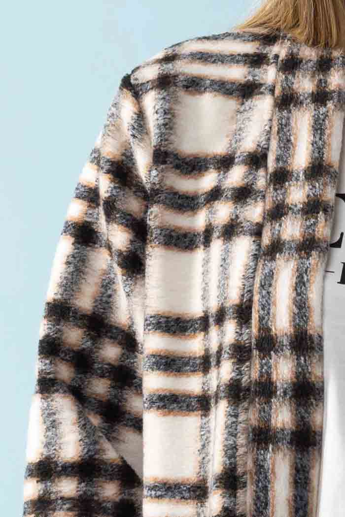 Harriet Cardigan Check Beige Black 4