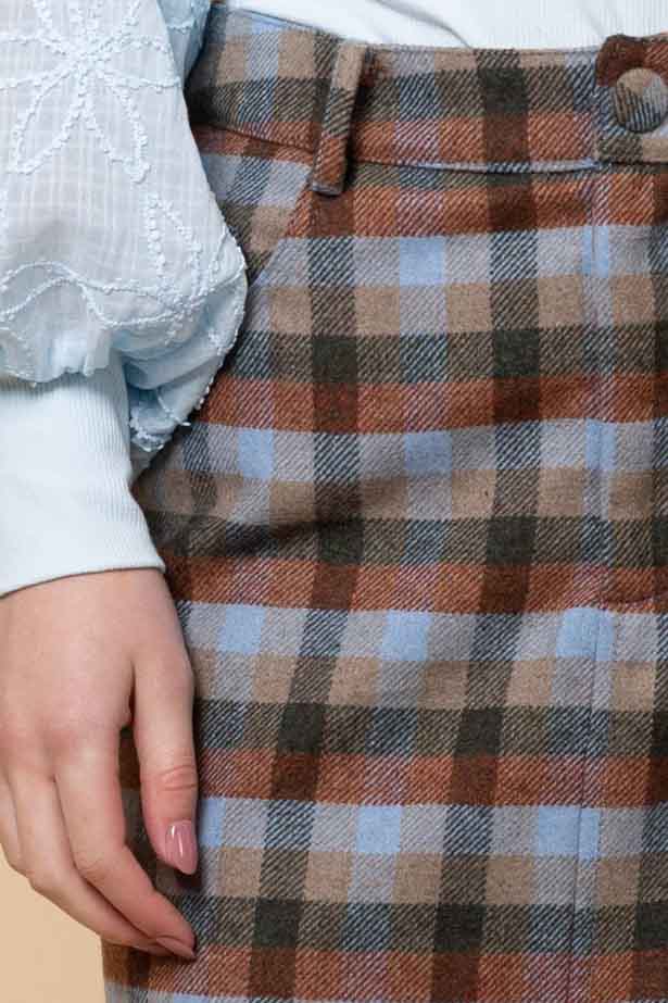Daphne Maxi Skirt Check Blue 4