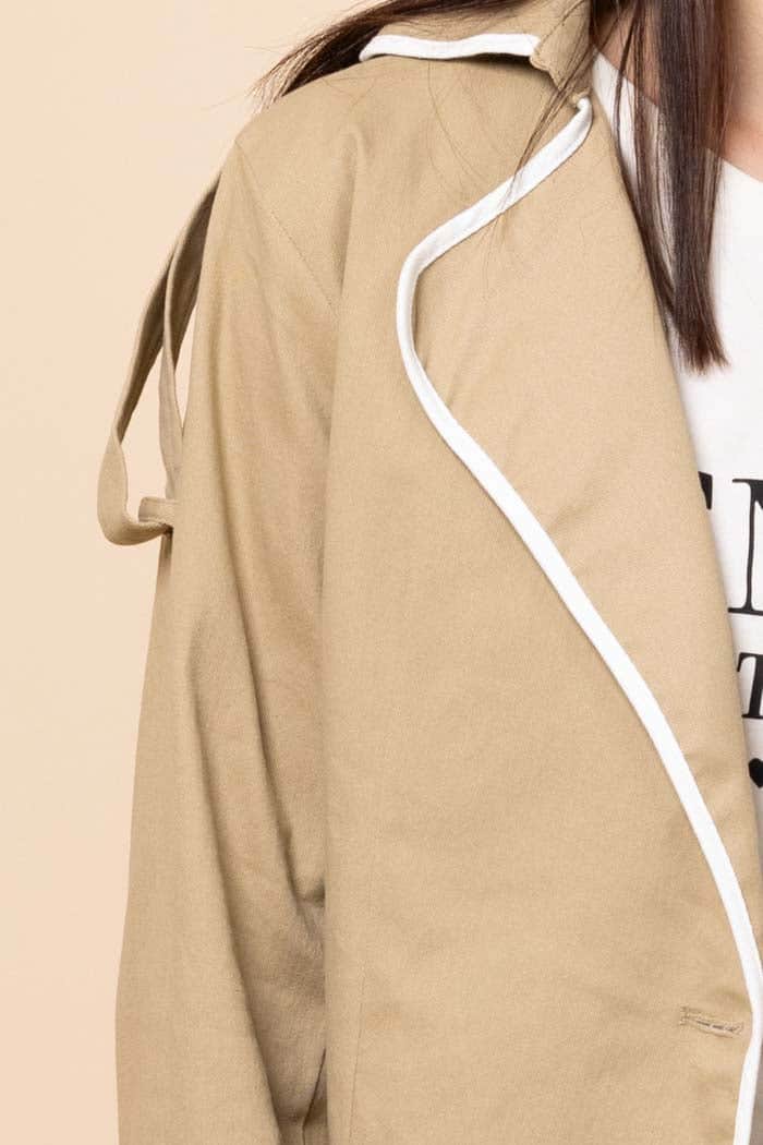 Pearl Cropped Trench Beige 4