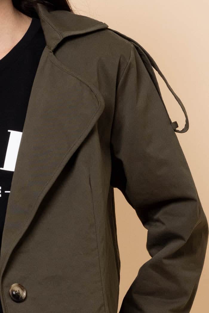 Riley Cropped Trench Khaki 4