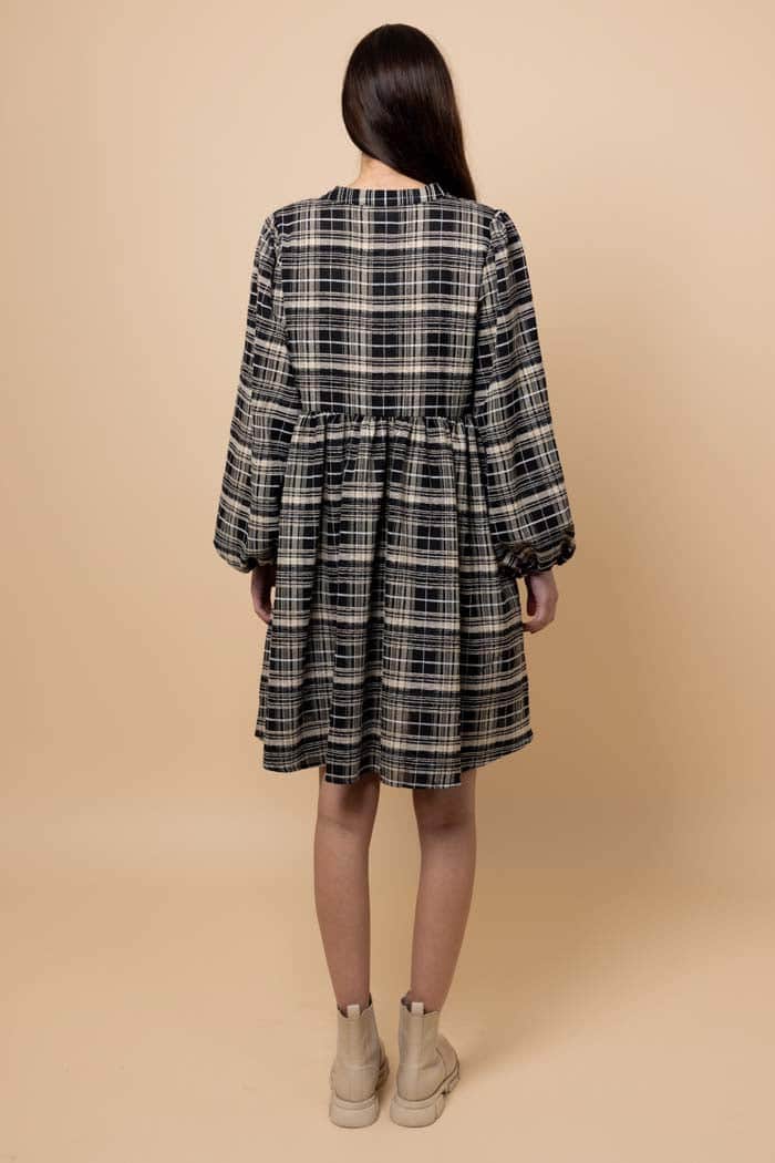 Arianna Dress Check Black 3