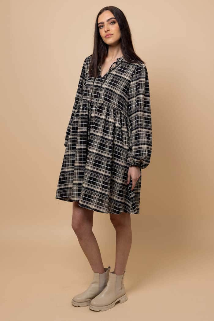 Arianna Dress Check Black 2