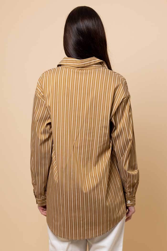 Zora Shirt Caramel White Stripe 3