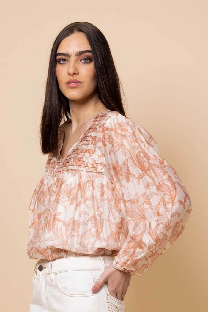 Juliet Blouse Rust Floral 2