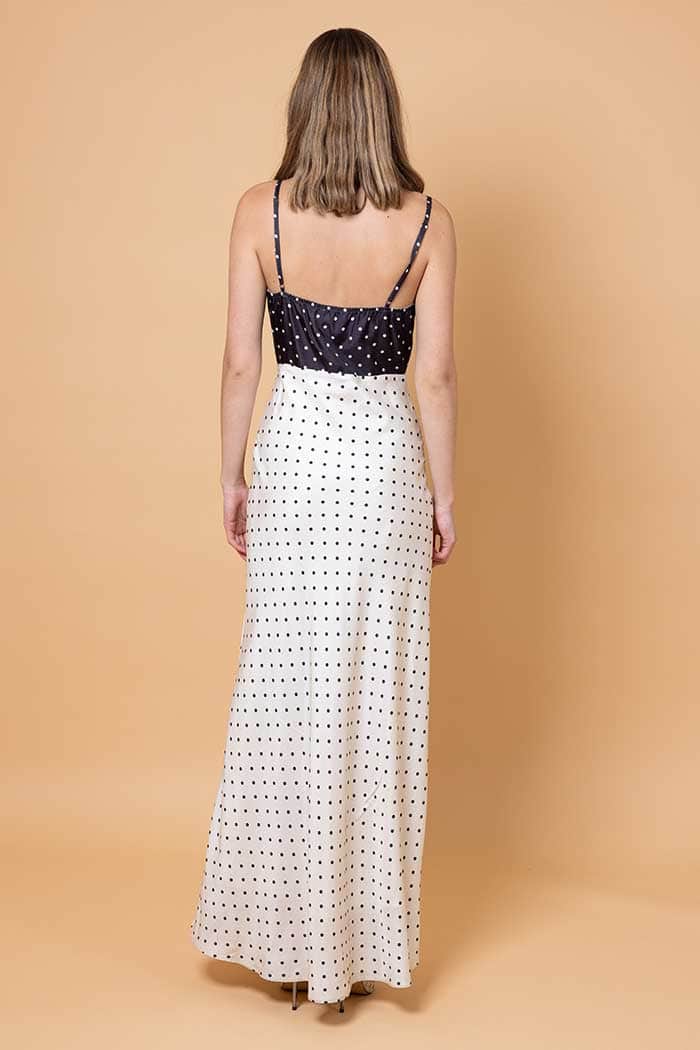 Kinsley Polka Dot Dress Cream Black 3