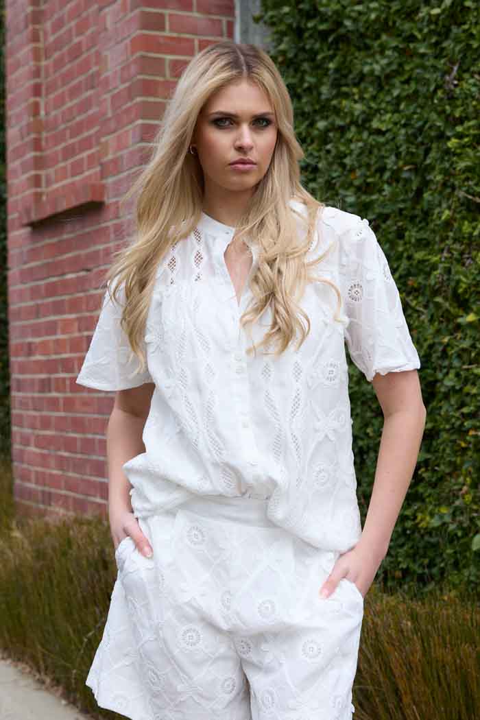 Zula Embroidered Shirt White