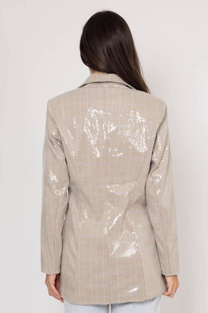 Layla Sequin Blazer Grey 3
