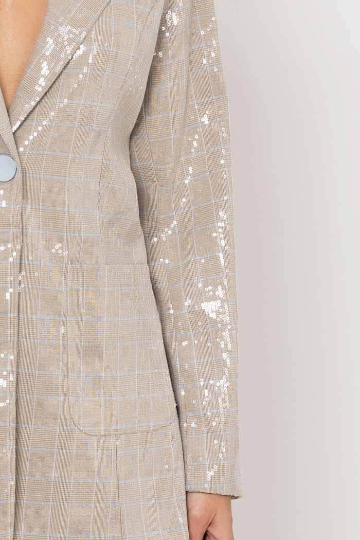 Layla Sequin Blazer Grey 4