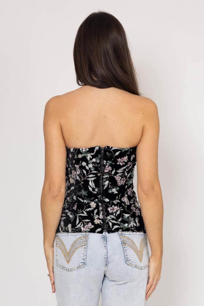 Shelby Strapless Sequin Bodice Black 3