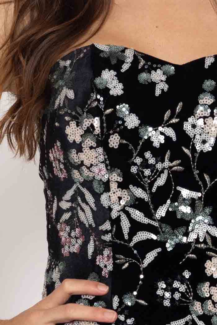 Shelby Strapless Sequin Bodice Black 4