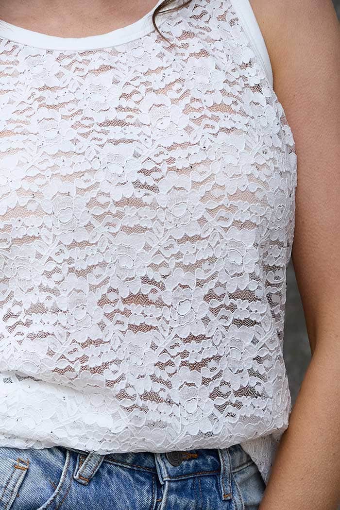Jess Lace Singlet White 3