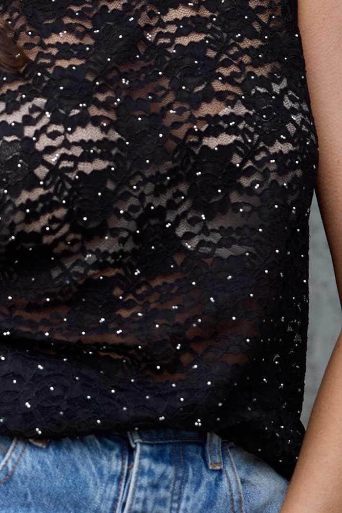 Jess Lace Singlet Black 4