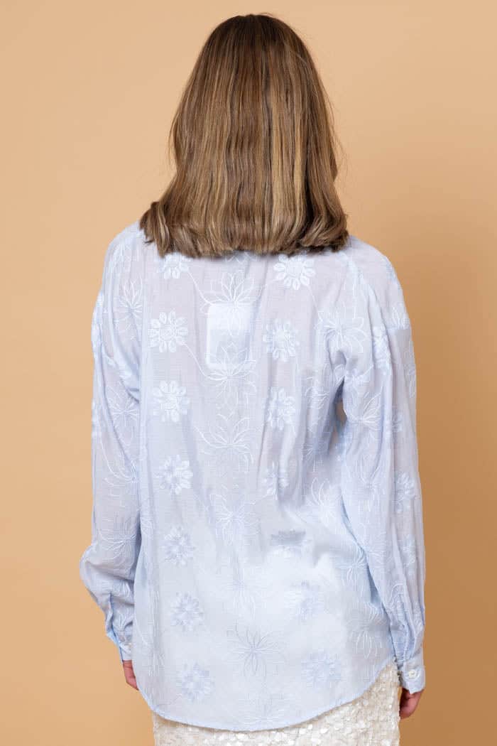 Nina Embroidered Shirt Light Blue 3