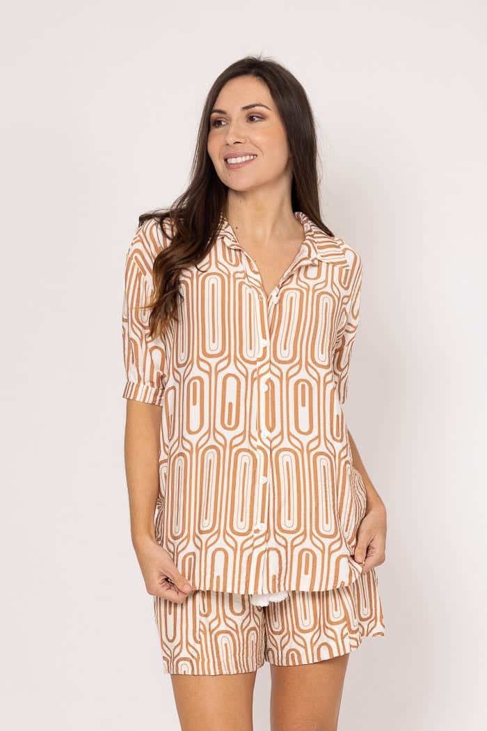 Sophie Shirt Caramel Print 6