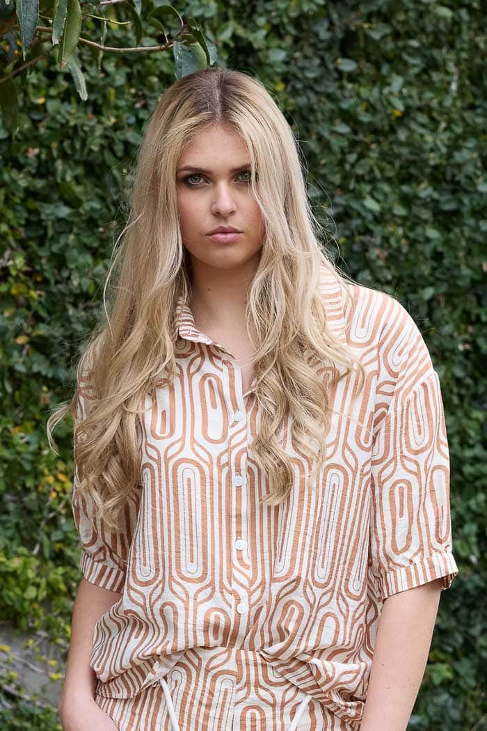 Sophie Shirt Caramel Print