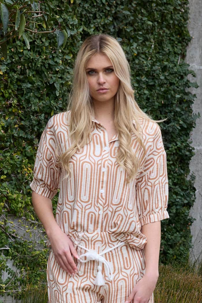 Sophie Shirt Caramel Print 5