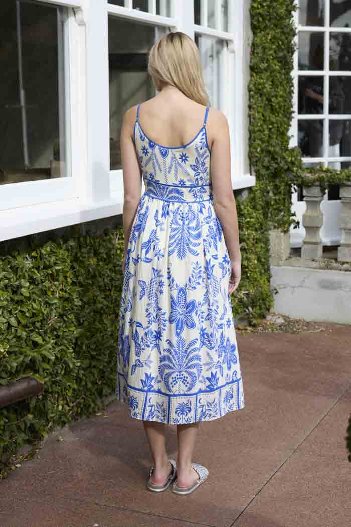 Sela Midi Dress Blue Print 3