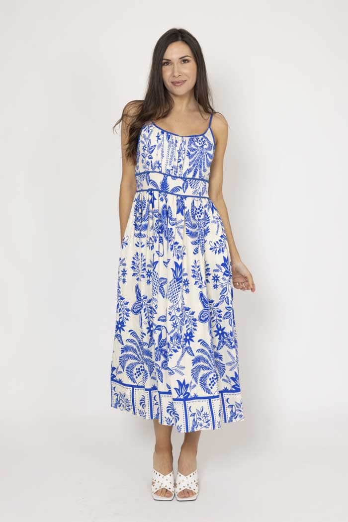 Sela Midi Dress Blue Print 5
