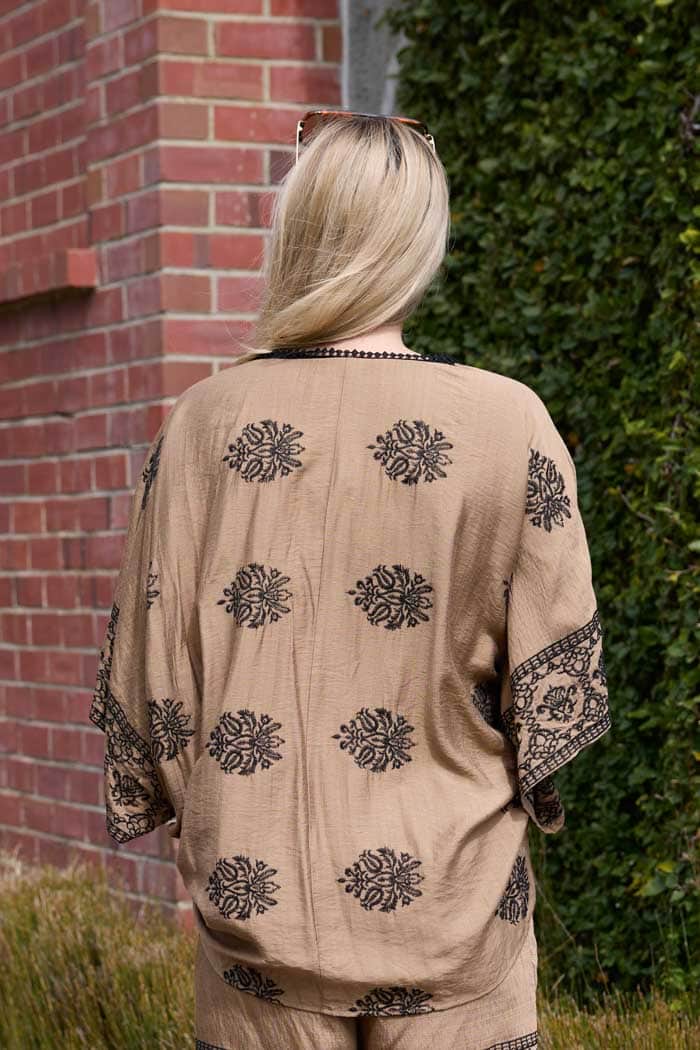 River Embroidered Shirt Caramel 3