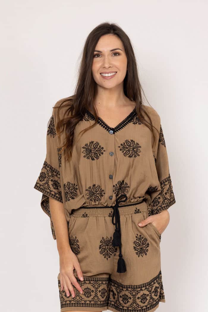 River Embroidered Shirt Caramel 4
