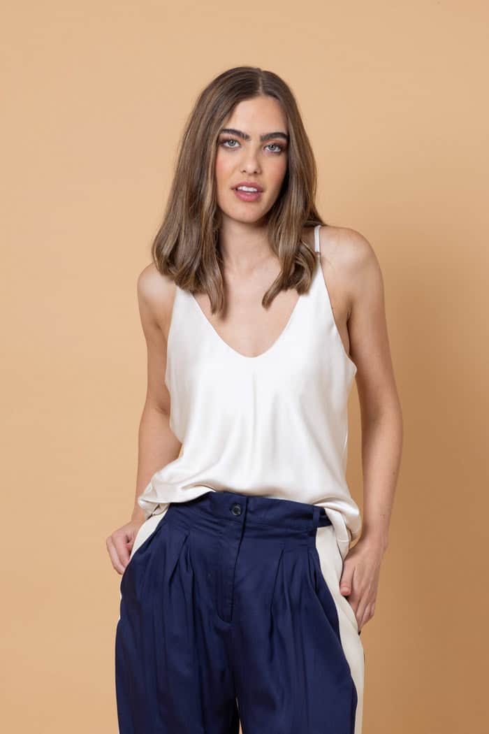 Stevie Satin Singlet Champagne 4