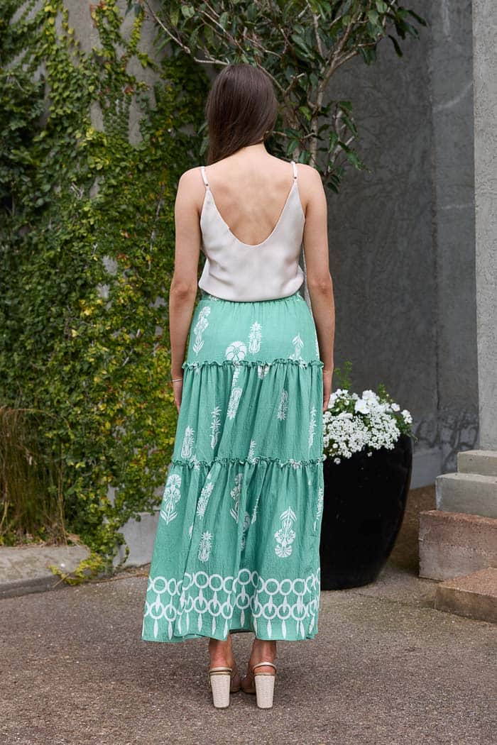 Logan Maxi Skirt Green Print 3