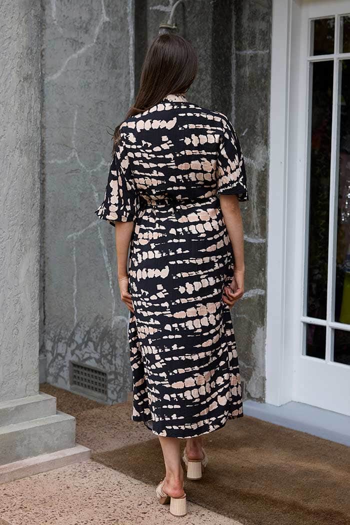 Esme Kimono Black Beige Print 3