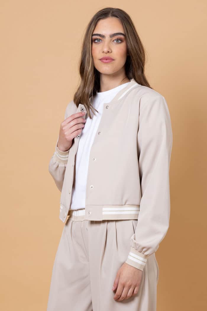 Ashlee Bomber Jacket Beige 2