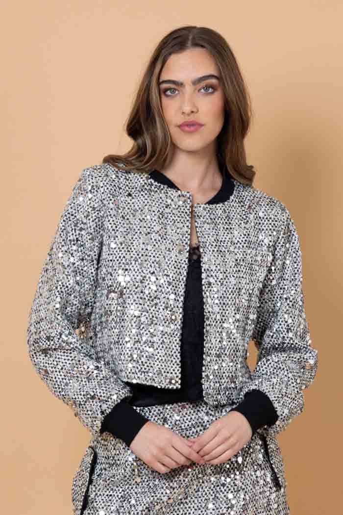 Noah Sequin Bomber Silver