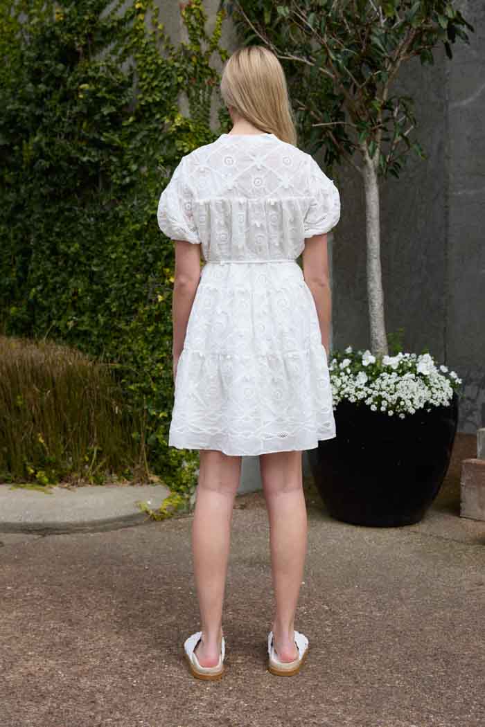 Mae Embroidered Dress White 3